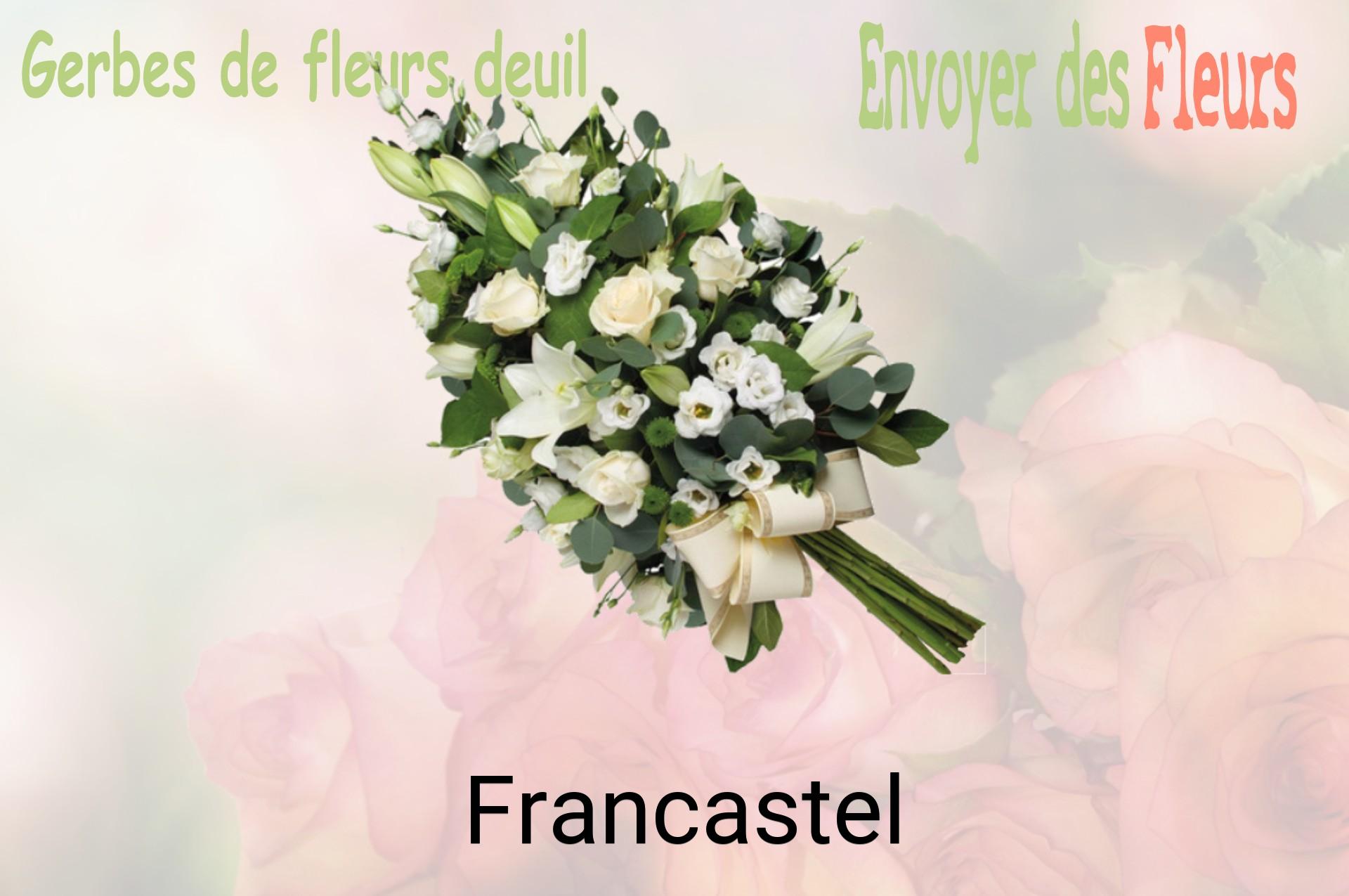 Gerbe de fleurs de deuil livrée à Francastel